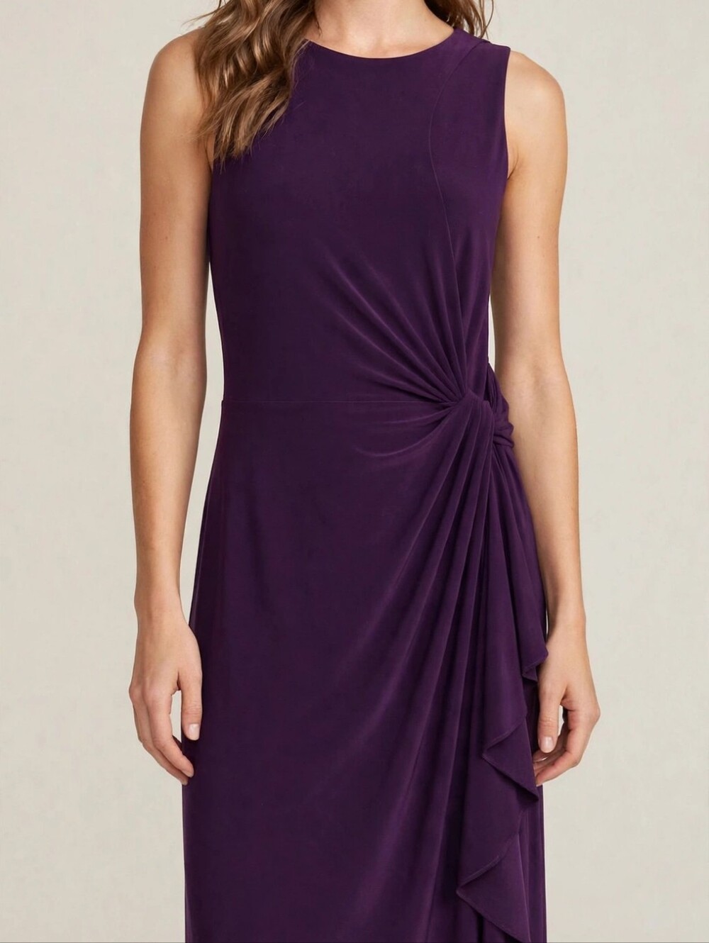 Catherines Malandarino Plum Side-Knot Maxi Dress